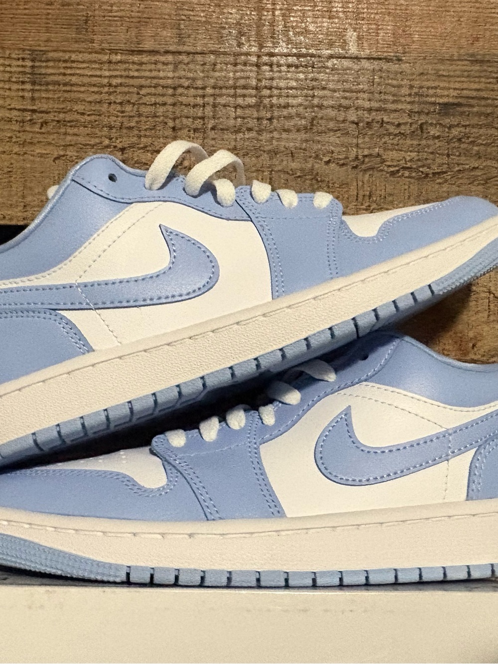 Nike Air Jordan’s Low-Top Sneakers in Sky Blue & White
